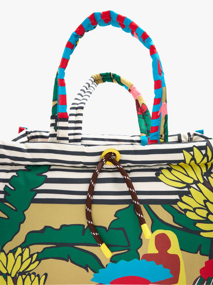 Printed Nylon Shopper Bag