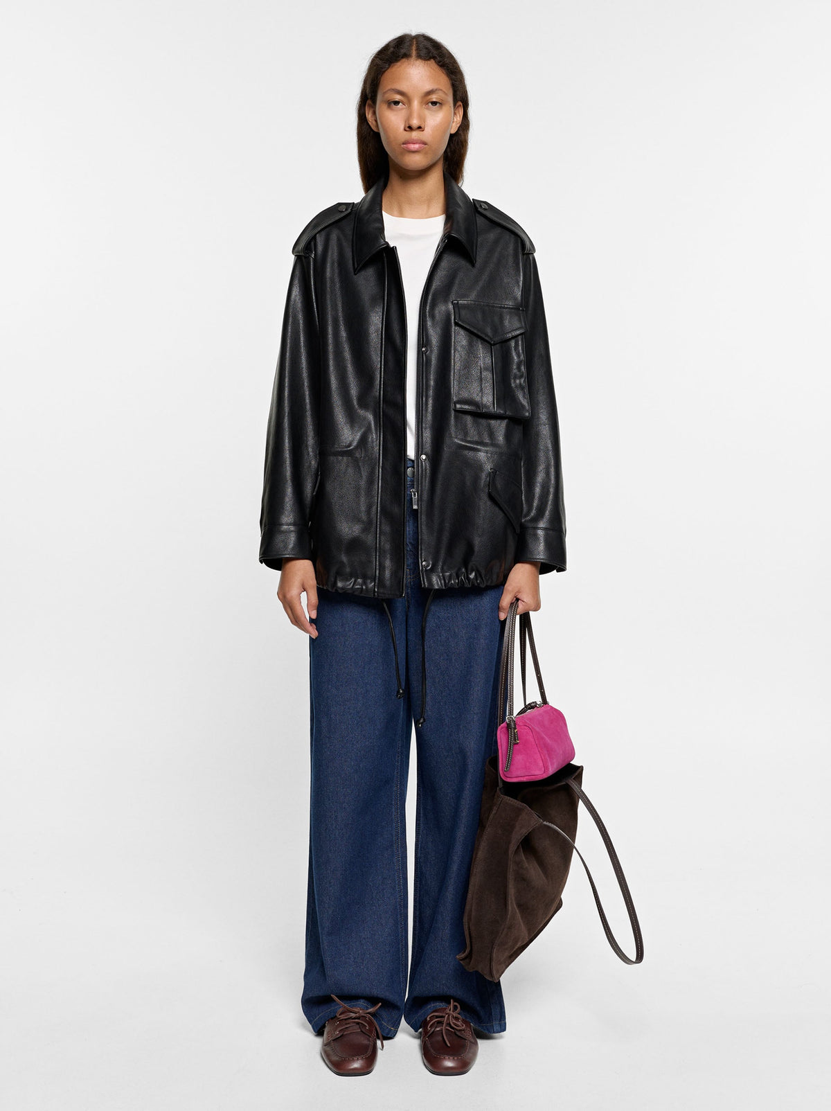 Leather-Effect Biker Jacket