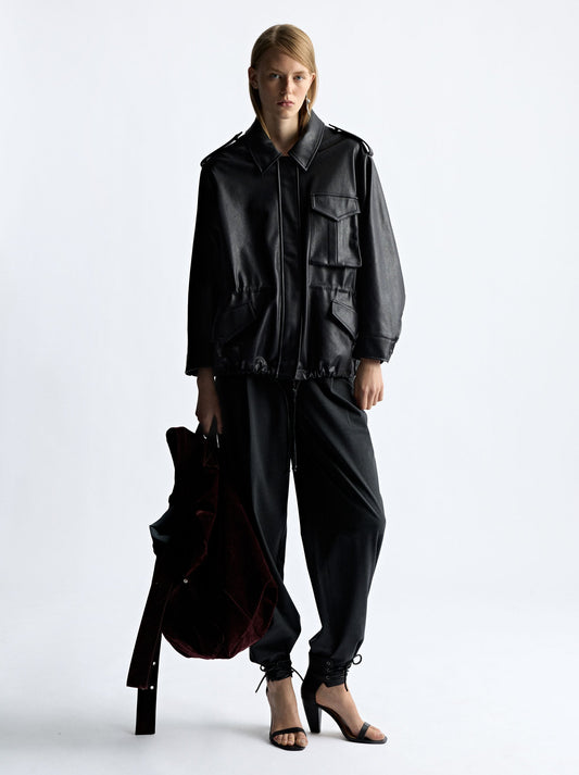 Leather-Effect Biker Jacket