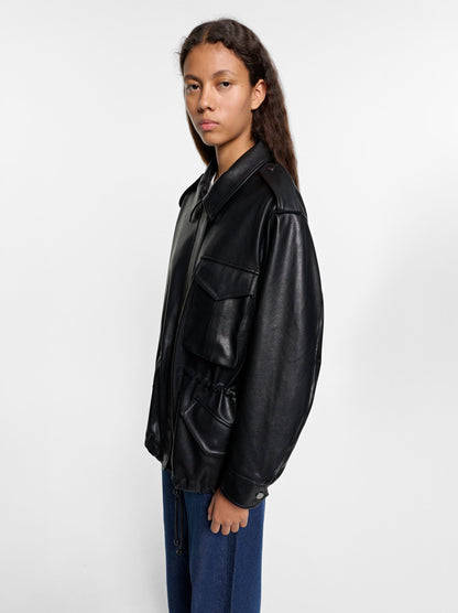 Leather-Effect Biker Jacket