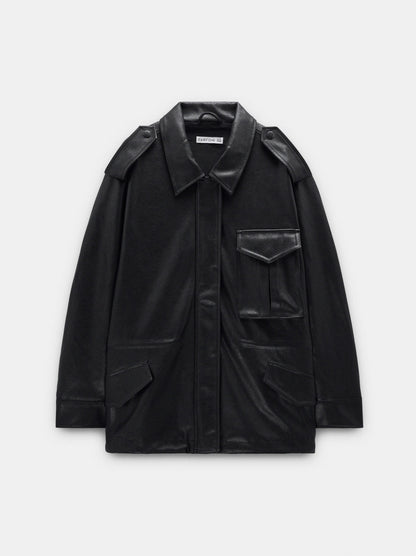 Leather-Effect Biker Jacket