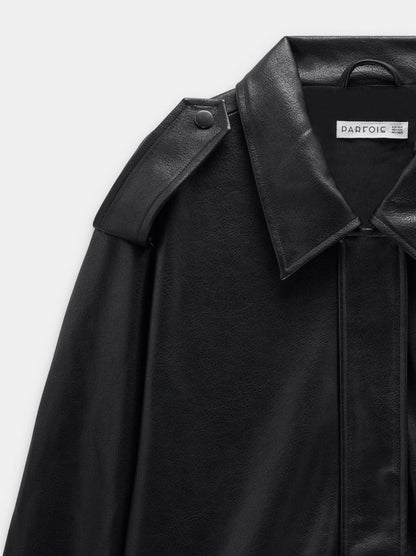 Leather-Effect Biker Jacket