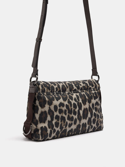 Nylon Shoulder Bag With Animal Print