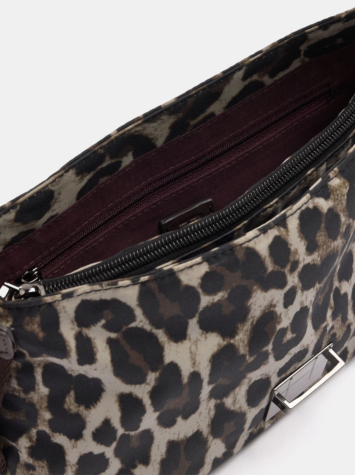 Nylon Shoulder Bag With Animal Print