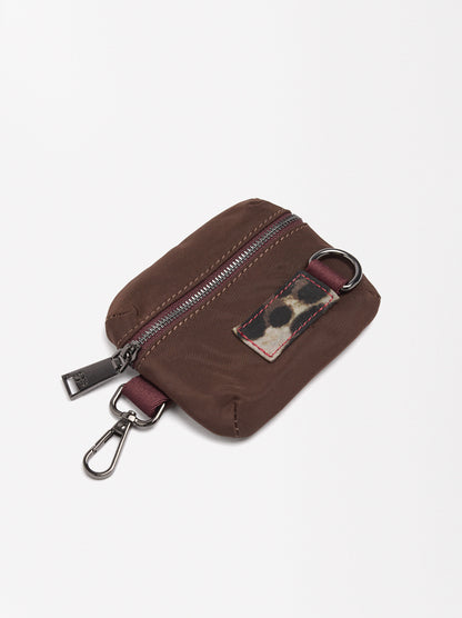 Nylon Shoulder Bag With Animal Print