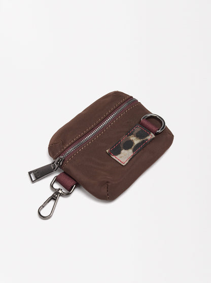 Nylon Shoulder Bag With Animal Print