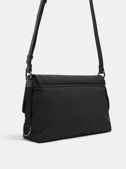 Nylon Shoulder Bag With Flap