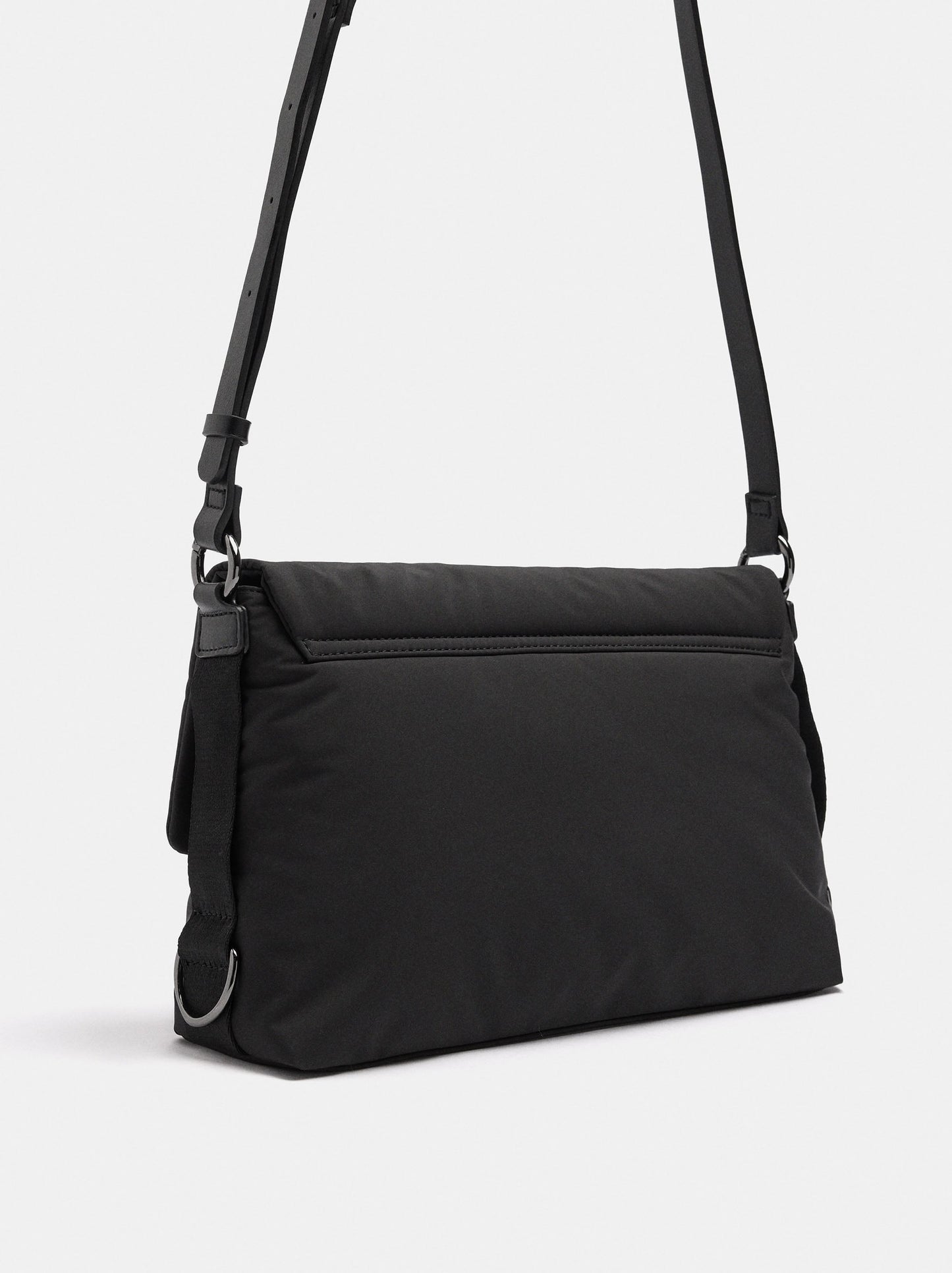 Nylon Shoulder Bag With Flap