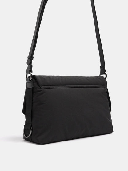 Nylon Shoulder Bag With Flap