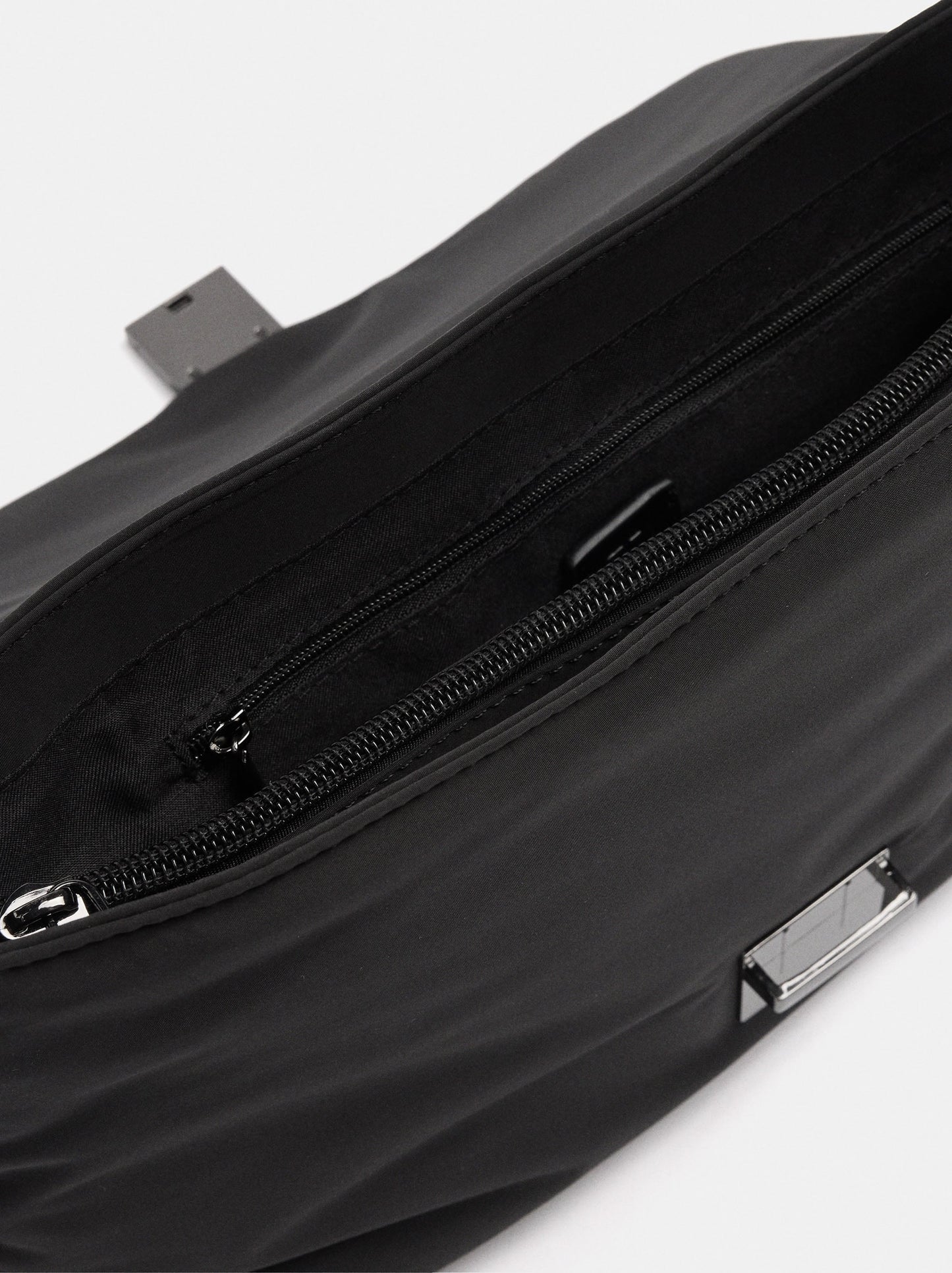 Nylon Shoulder Bag With Flap