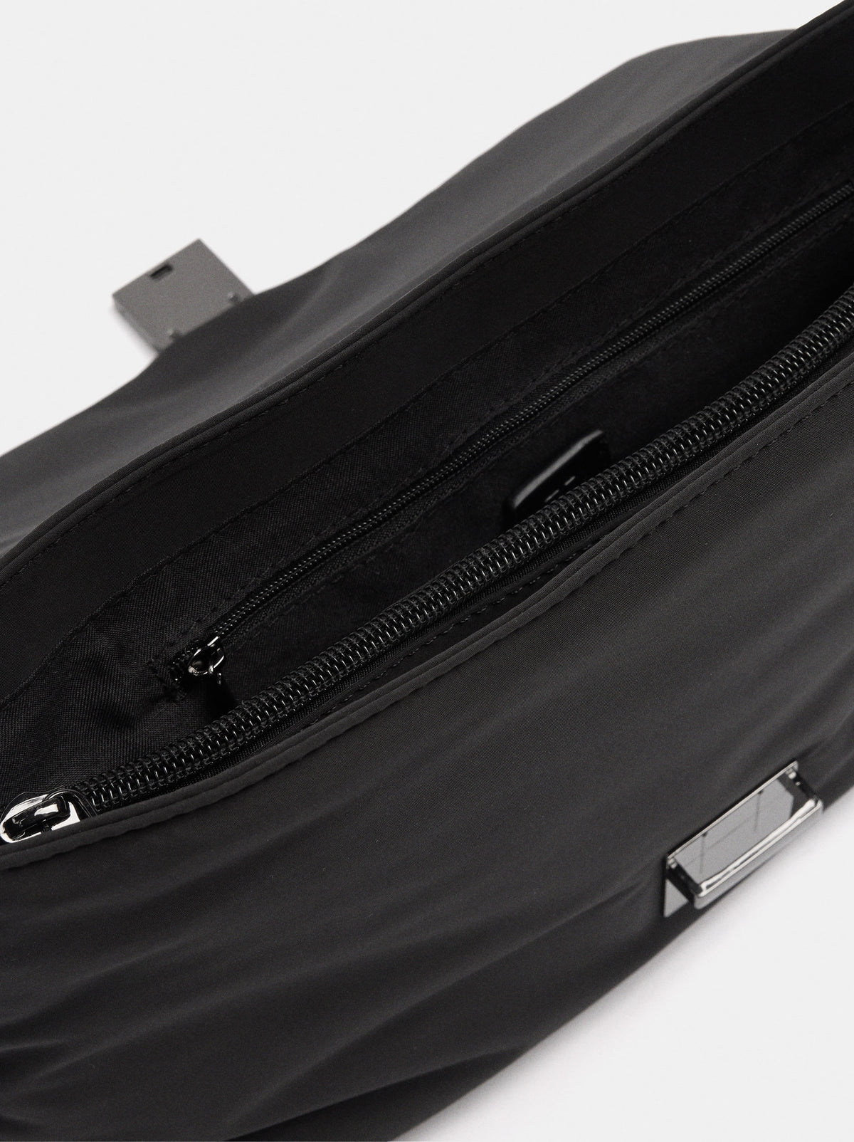 Nylon Shoulder Bag With Flap