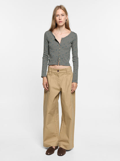 100% Cotton Trousers With Pleats