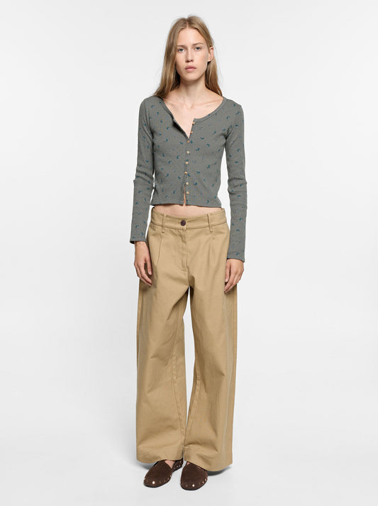 100% Cotton Trousers With Pleats