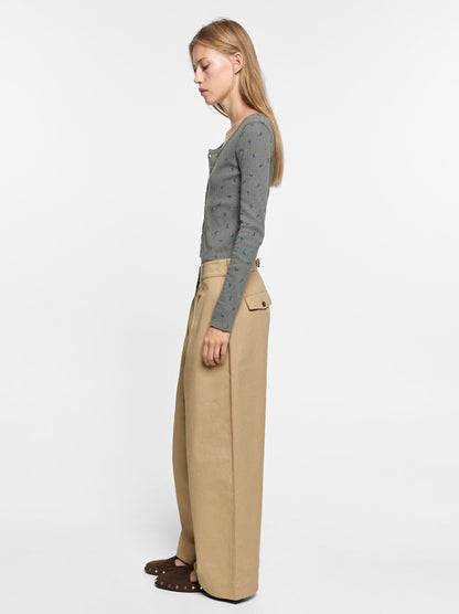 100% Cotton Trousers With Pleats