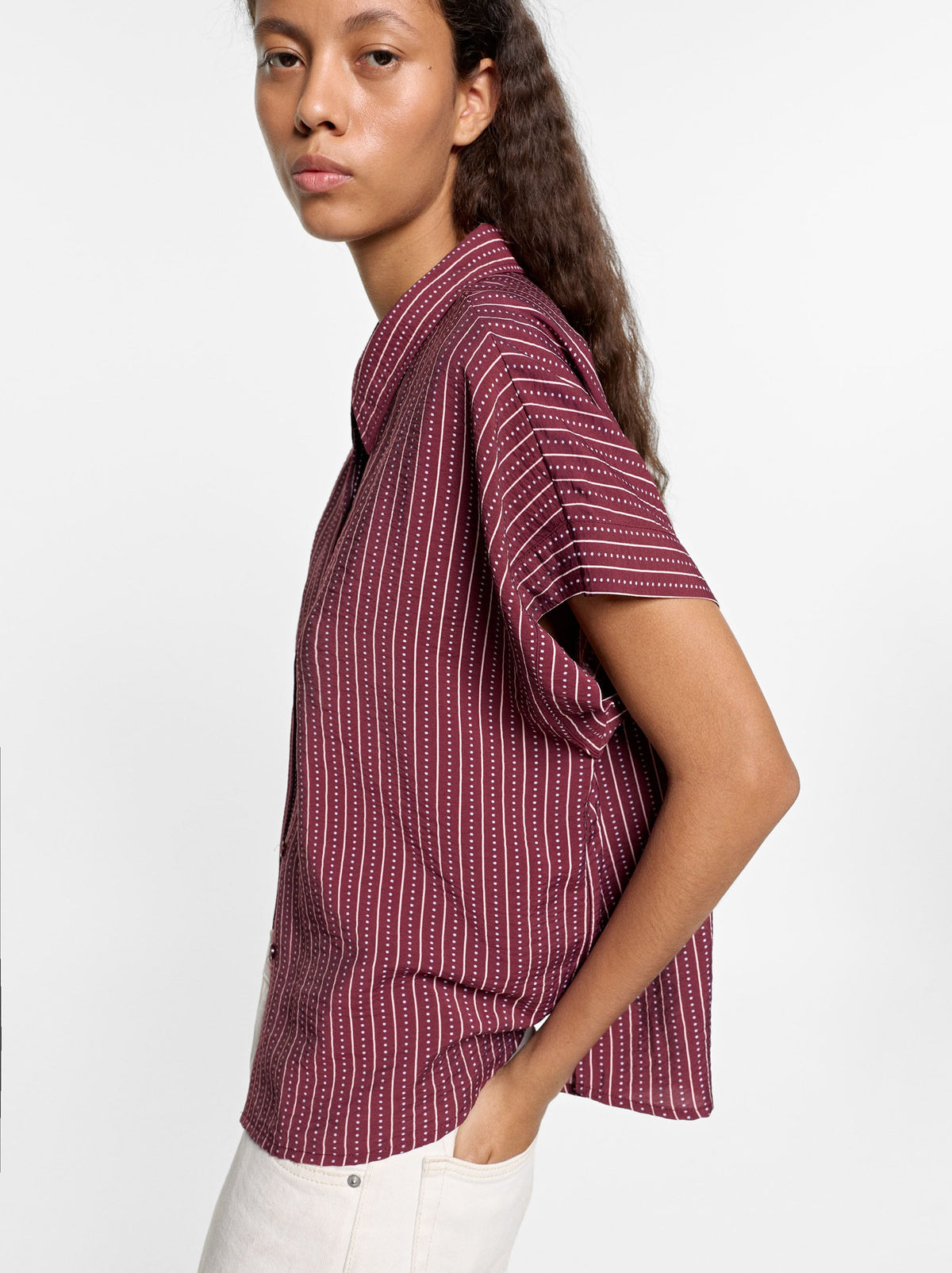 Short-Sleeved Striped Shirt