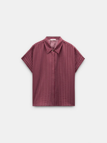 Short-Sleeved Striped Shirt