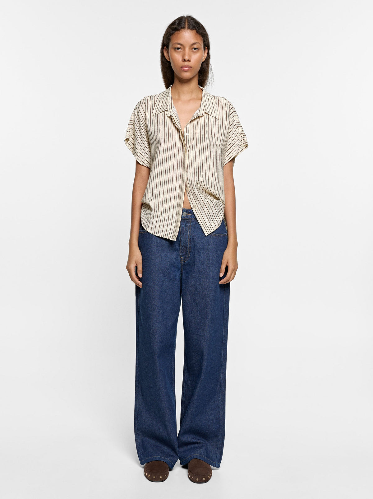 Short-Sleeved Striped Shirt