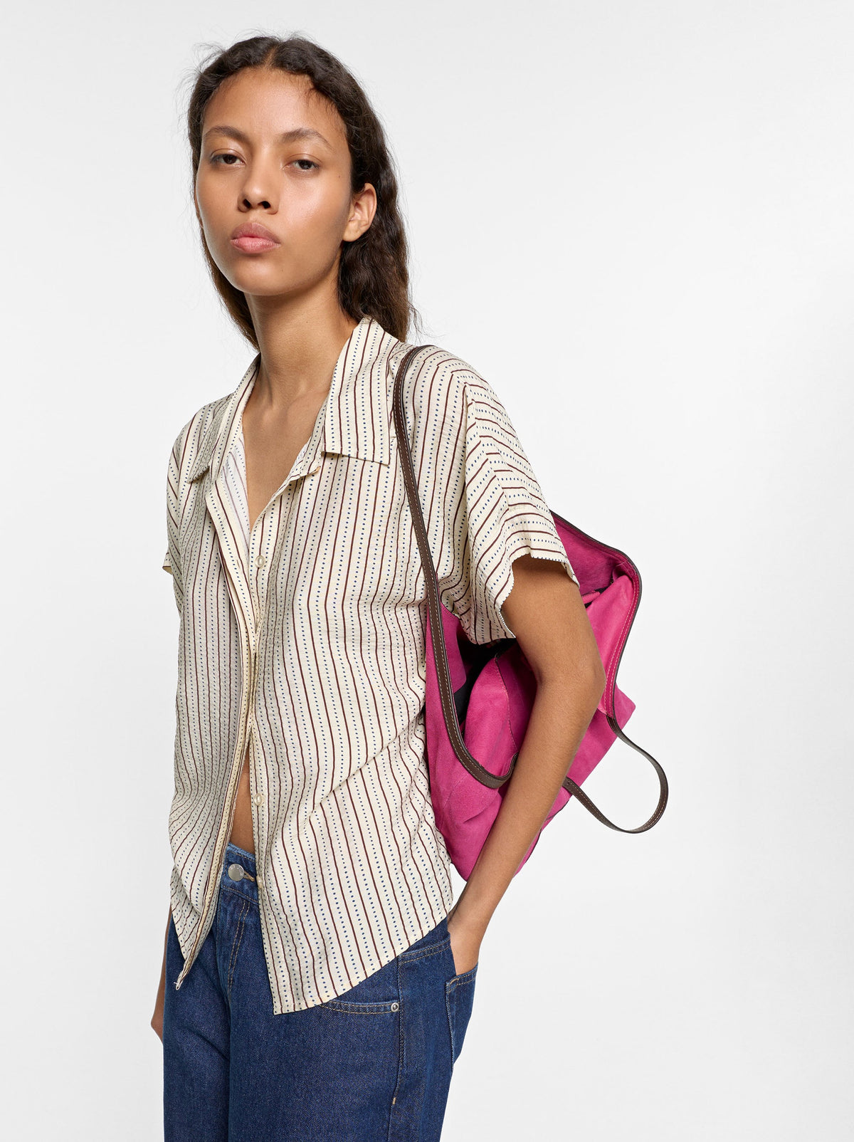 Short-Sleeved Striped Shirt