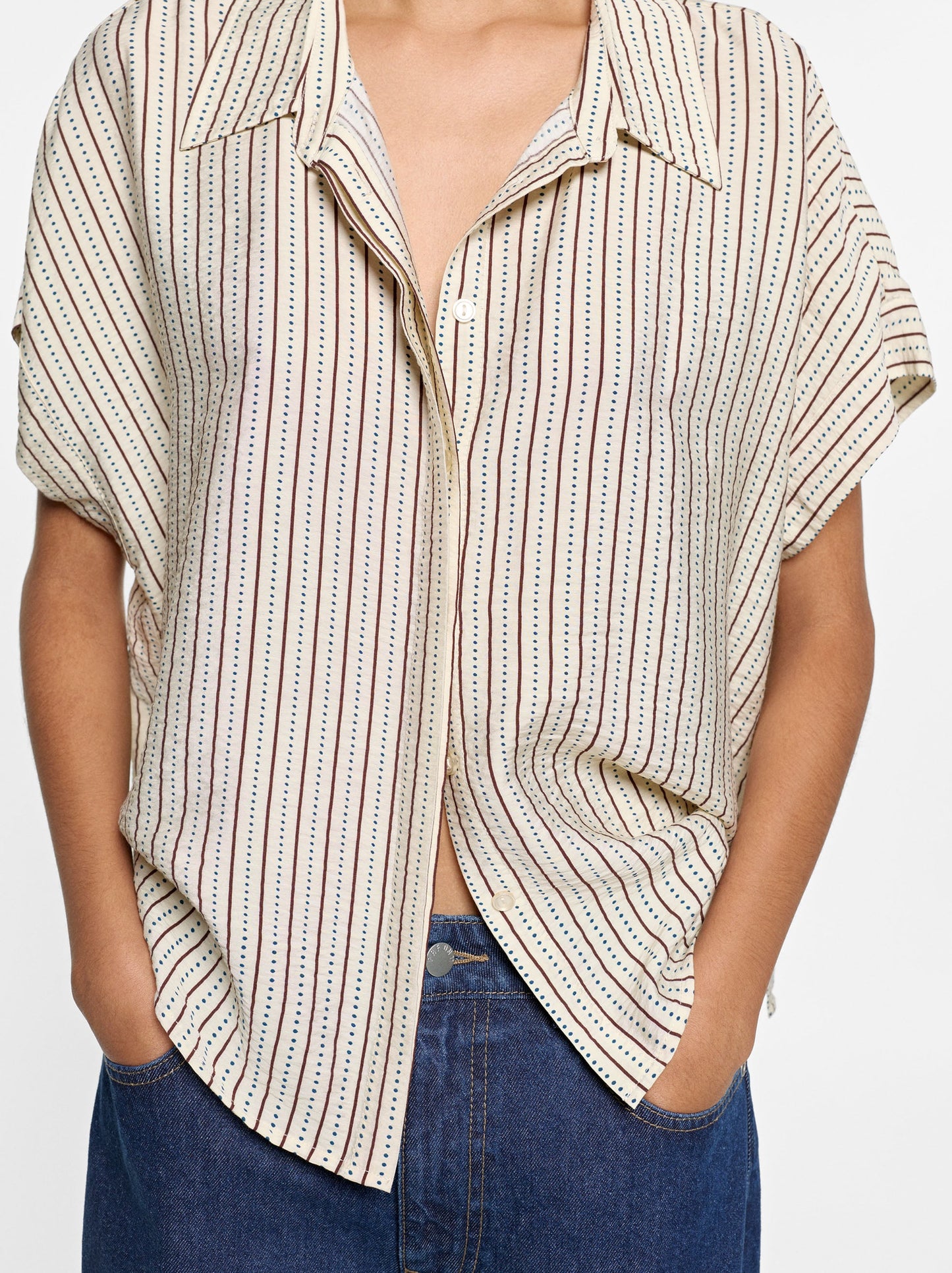 Short-Sleeved Striped Shirt