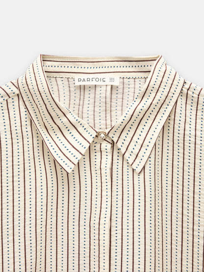 Short-Sleeved Striped Shirt