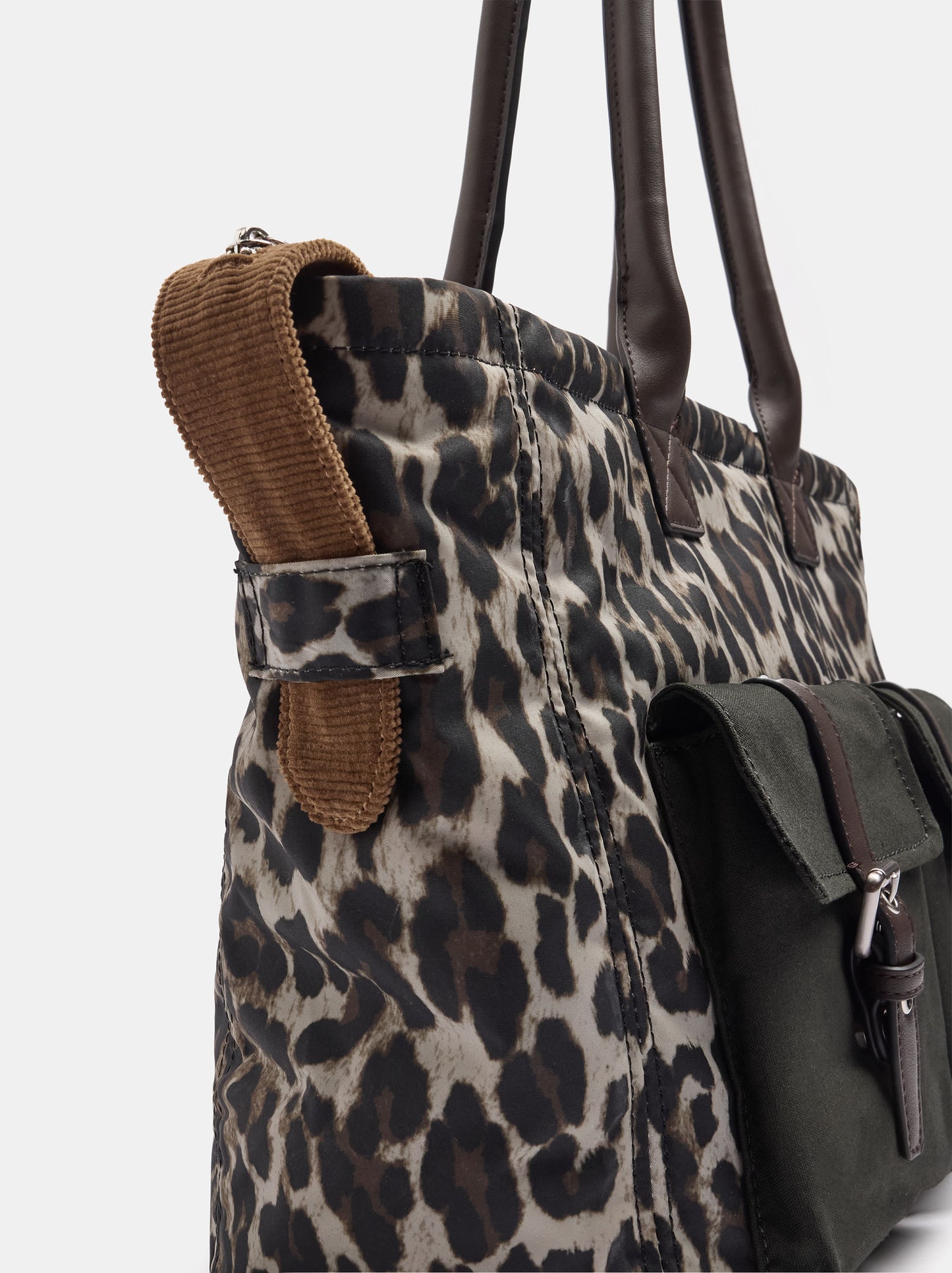 Animal Print Shopper Bag With Exterior Pockets