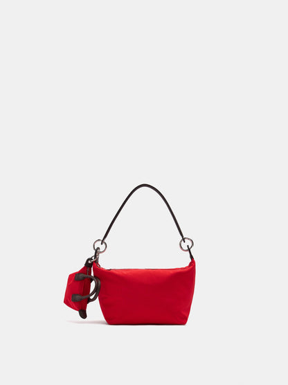Nylon Shoulder Bag With Charm