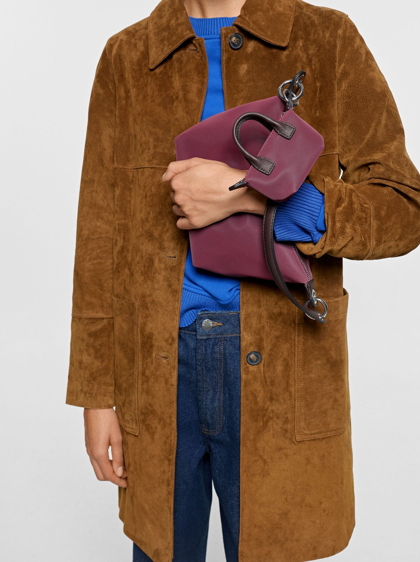 Shoulder Bag With Soft Texture And Pendant