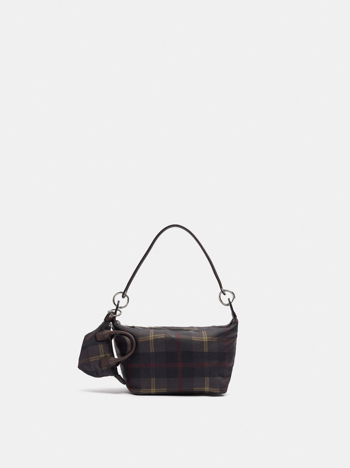 Small Printed Nylon Shoulder Bag With Charm