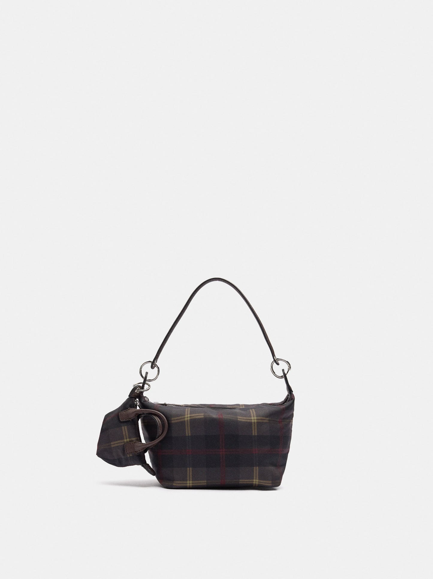 Small Printed Nylon Shoulder Bag With Charm
