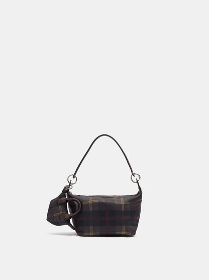 Small Printed Nylon Shoulder Bag With Charm