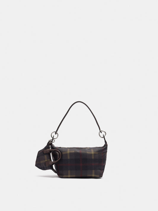 Small Printed Nylon Shoulder Bag With Charm