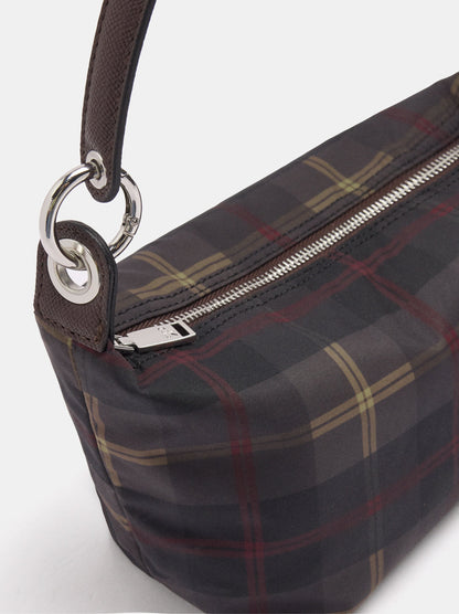 Small Printed Nylon Shoulder Bag With Charm