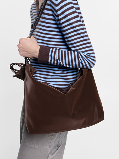 Shoulder Bag With Soft Texture And Pendant