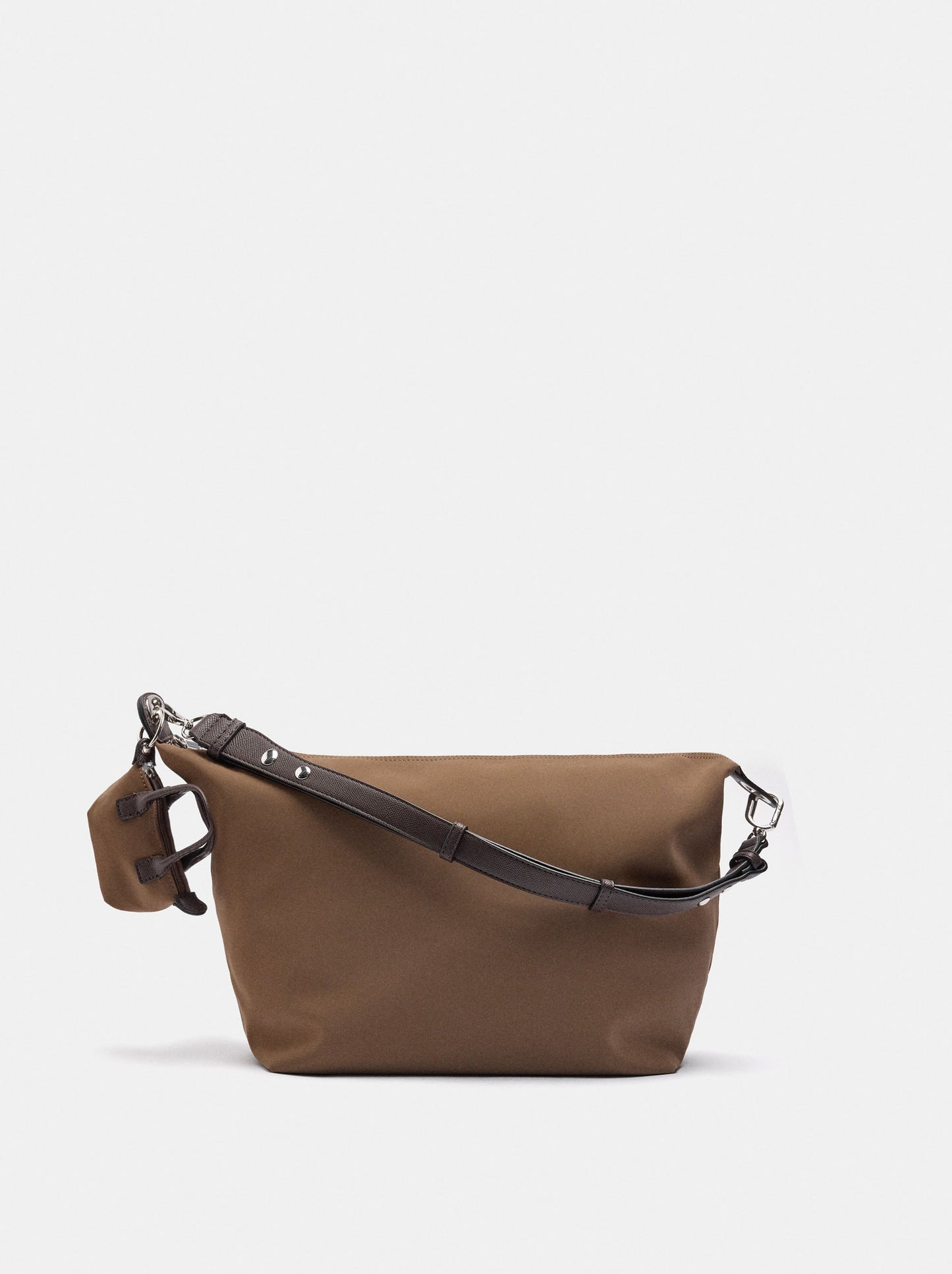 Shoulder Bag With Soft Texture And Pendant