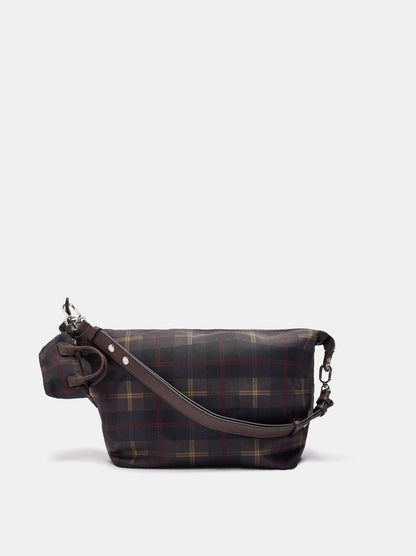 L Printed Nylon Shoulder Bag With Pendant