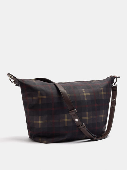 L Printed Nylon Shoulder Bag With Pendant