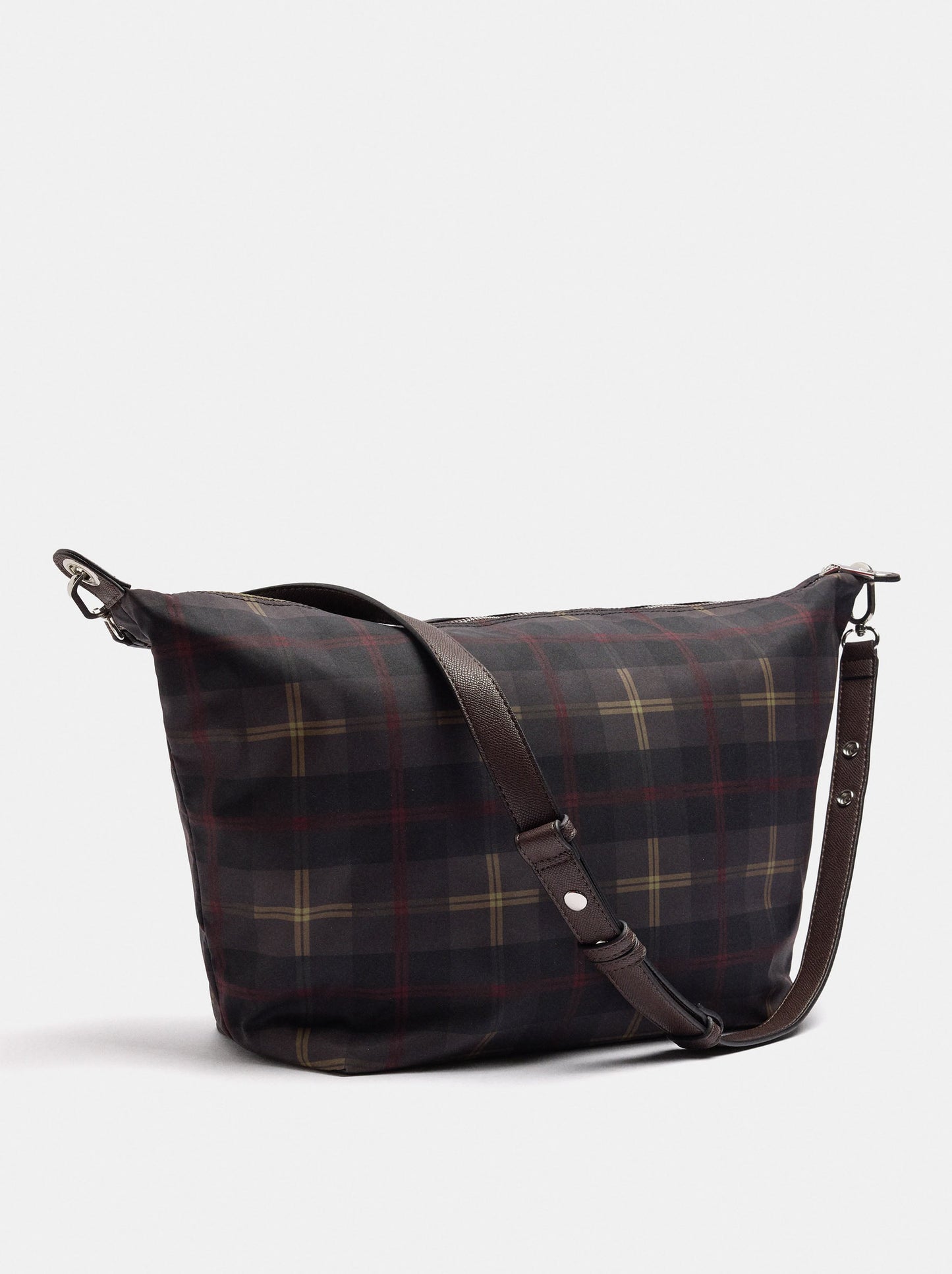 L Printed Nylon Shoulder Bag With Pendant