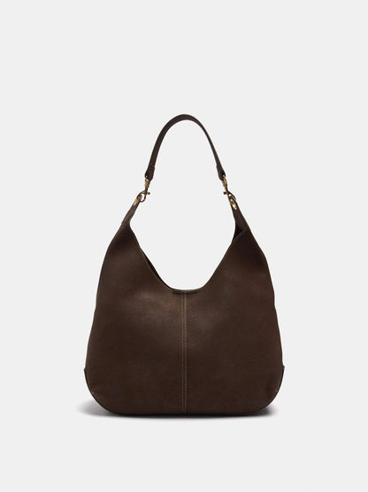 Leather-Effect Shoulder Bag With Topstitching