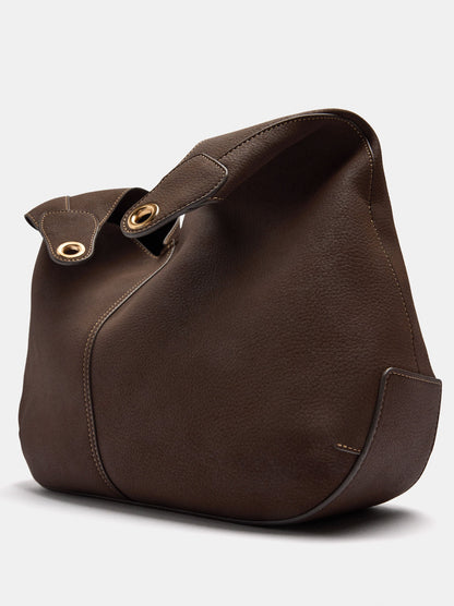 Leather-Effect Shoulder Bag With Topstitching