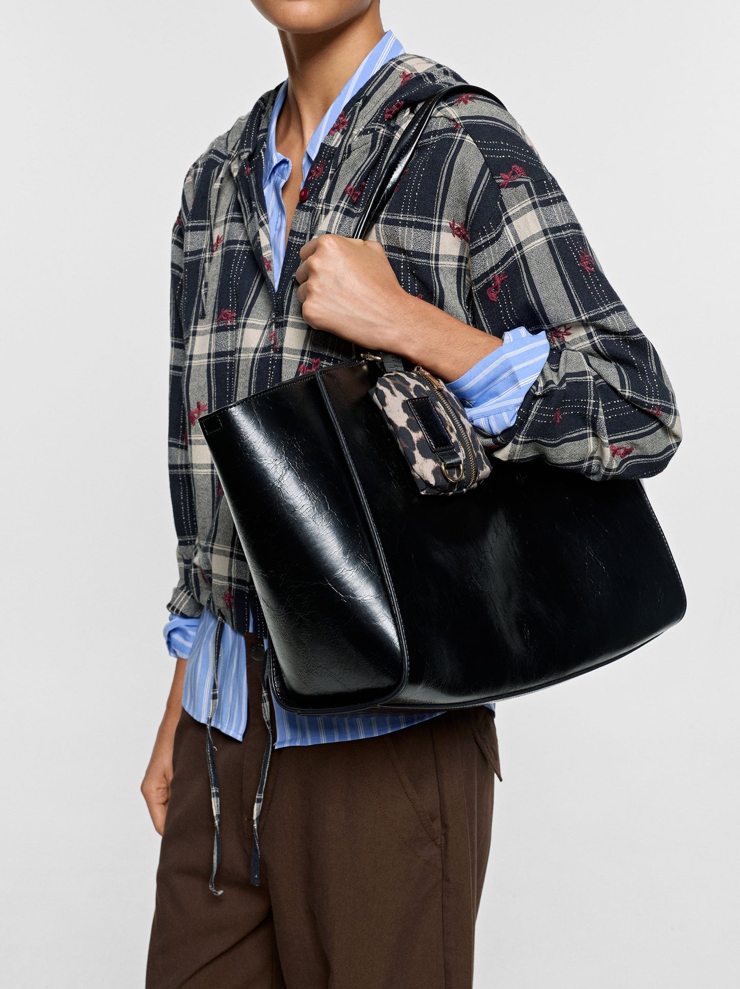 Shopper Bag With Removable Bag And Strap