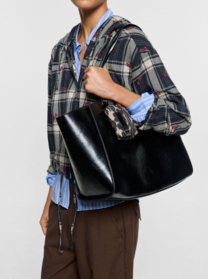 Shopper Bag With Removable Bag And Strap