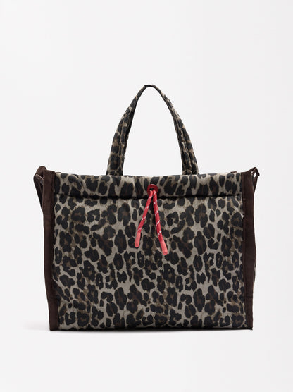 14-Inch Laptop Bag In Animal-Print Nylon