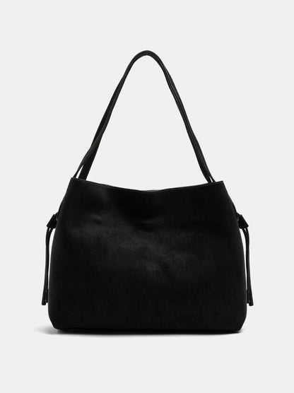 Leather-Effect Shopper Bag With Drawstrings