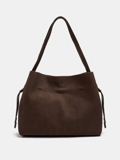 Leather-Effect Shopper Bag With Drawstrings