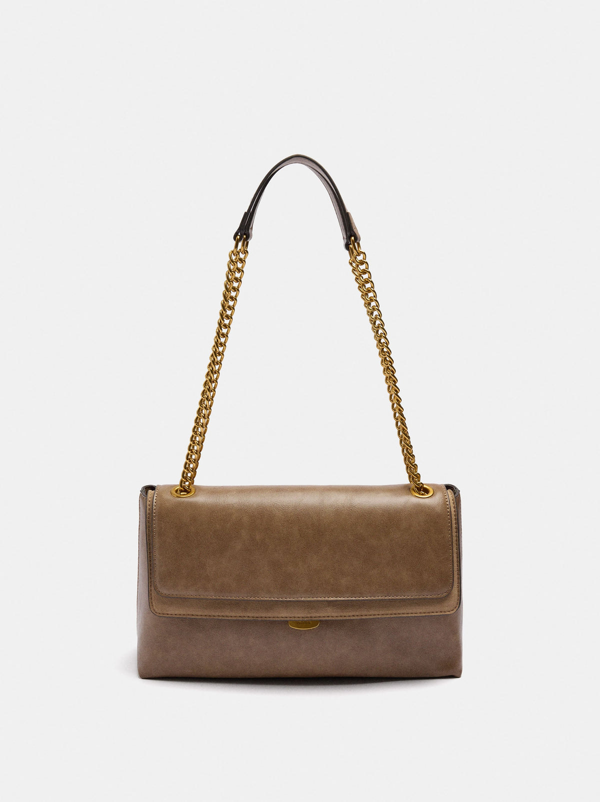 Shoulder Bag With Flap And Chain Strap
