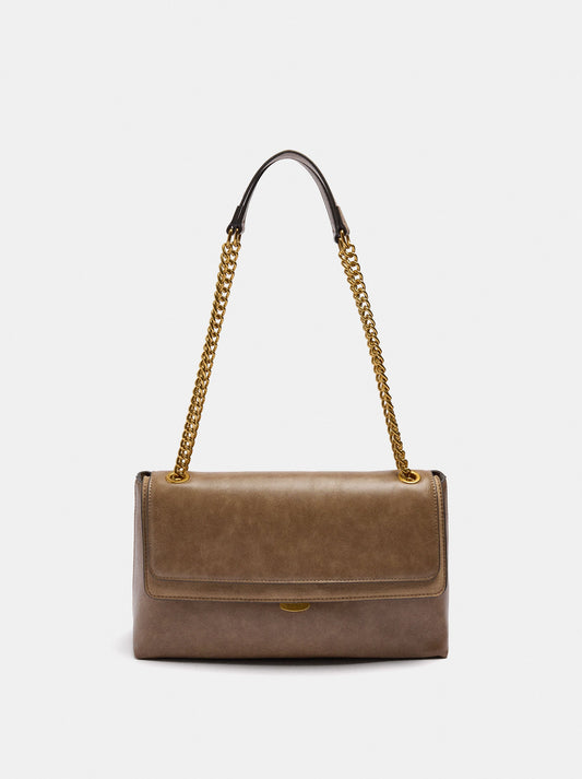 Shoulder Bag With Flap And Chain Strap