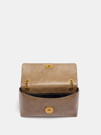 Shoulder Bag With Flap And Chain Strap