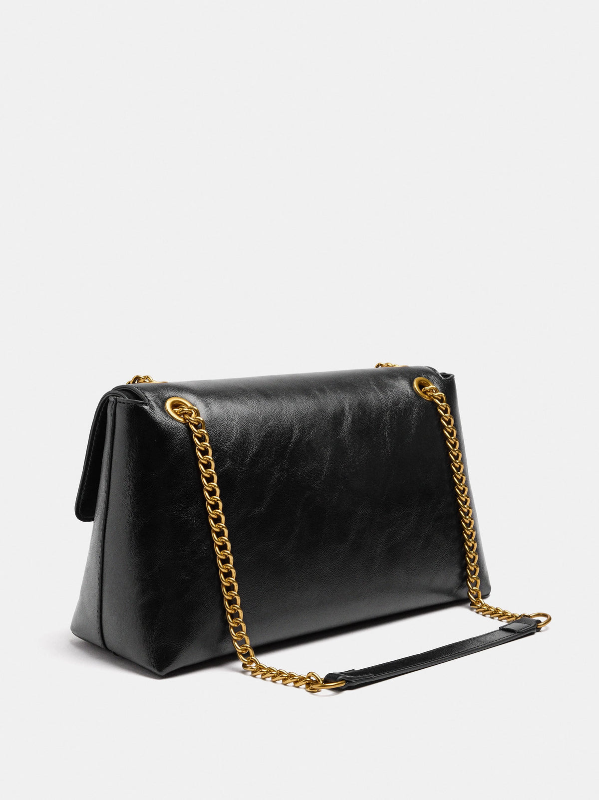 Shoulder Bag With Flap And Chain Strap