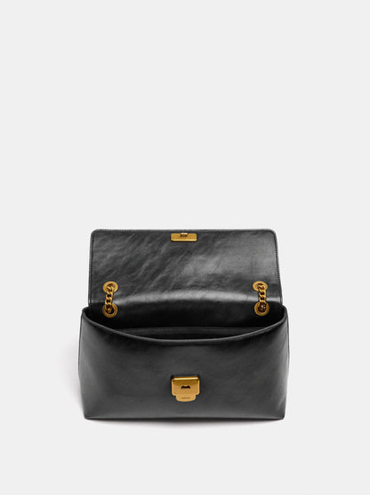 Shoulder Bag With Flap And Chain Strap