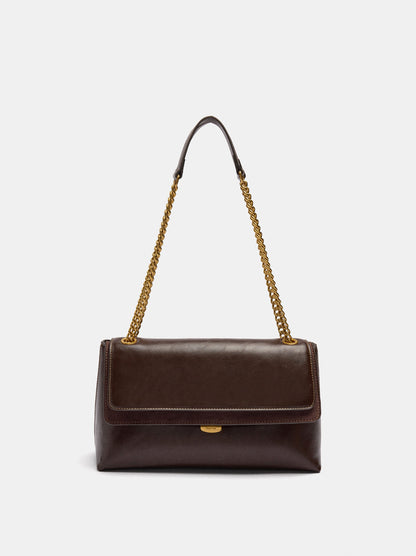 Shoulder Bag With Flap And Chain Strap